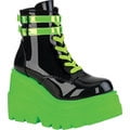 Black Patent/UV Neon Green