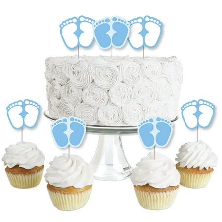 Baby Feet Blue Dessert Cupcake Toppers Boy Baby Shower Clear Treat Picks Set Of 24 Baby Feet Blue Dessert Cupcake Toppers Boy Baby Shower Clear Treat Picks Set Of 24