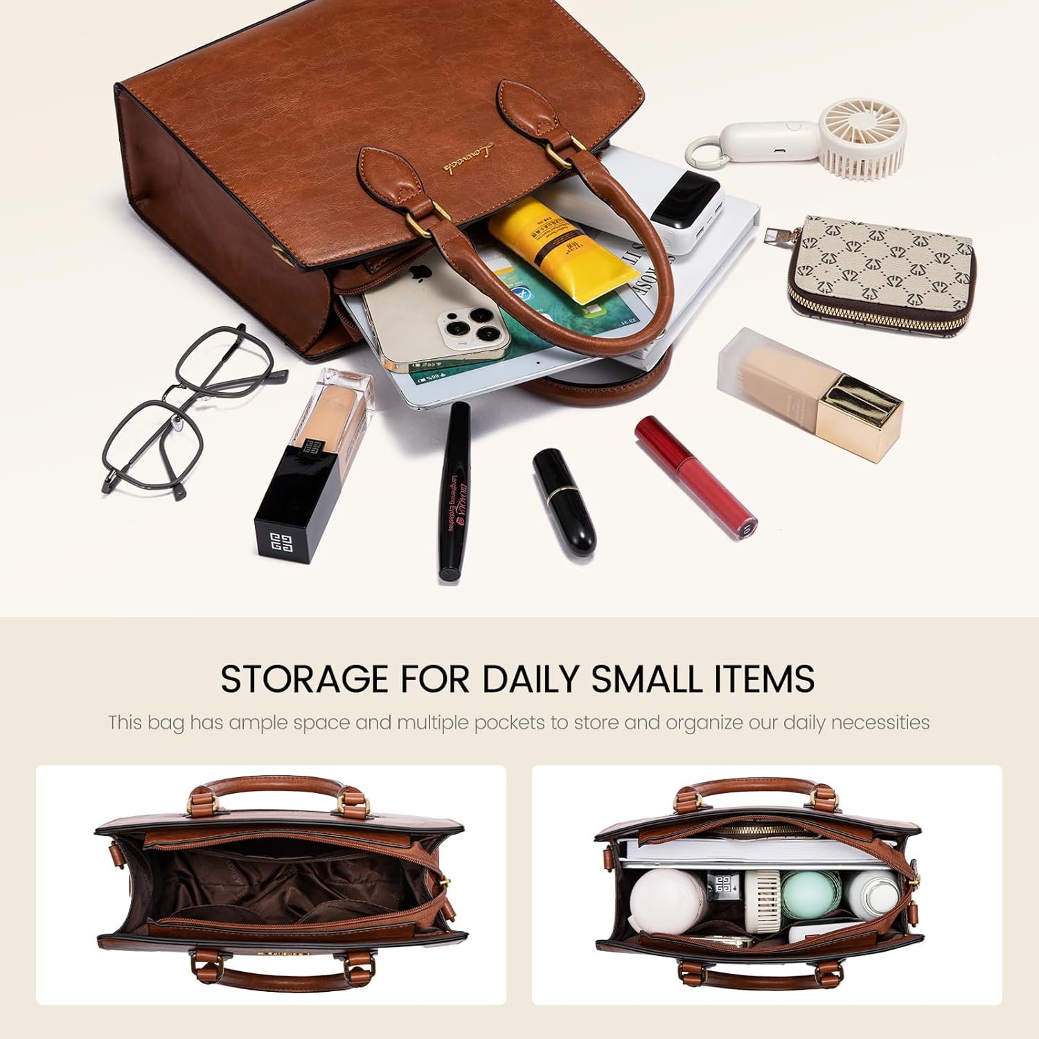 LOVEVOOK Purses and Handbags for Women, Vintage Tote Shoulder Bag Trendy, PU Leather Satchel Bag, Medium Ladies Hand Bag