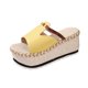 thumbnail image 1 of Sandalias de Cuña de las Mujeres Casuales Open Toe Mule T Correa, Zapatos Negros de las Mujeres Más Tamaño Tejido Tacón Primavera Verano, 1 of 9