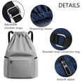 thumbnail image 3 of Mochila con cordón impermeable, mochila con cordón, bolsa deportiva para gimnasio con bolsillo lateral, gris, 3 of 5