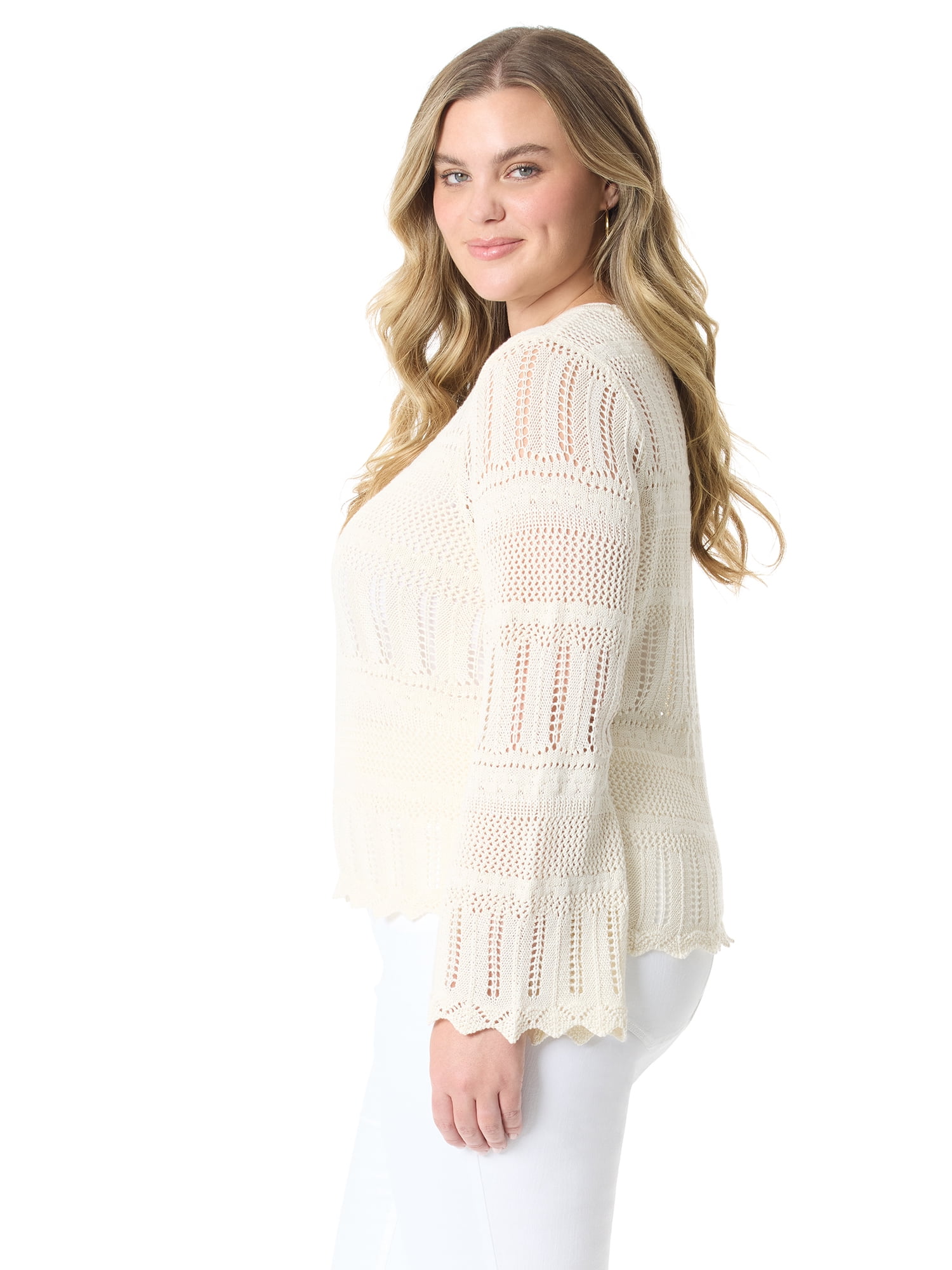 Jessica Simpson Women's and Women's Plus Pointelle Pullover, Sizes XS-5X