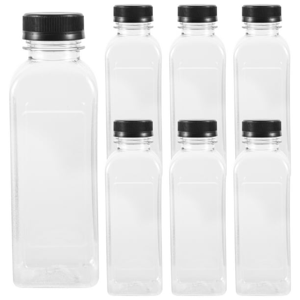 EeaseMX 15 envases de bebidas vacíos, botellas de plástico para jugo con tapas para jugo o leche.