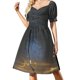thumbnail image 2 of Vestido de verano de manga corta con encuadernación de libros sagrados antiguos con gemas e íconos bizantinos para mujer, 2 of 7