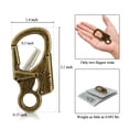 thumbnail image 3 of Clip de mosquetón con diseño de bloqueo doble antiapertura de 2,95 pulgadas en llavero de mosquetón de aleación para llavero de camping al aire libre (bronce), 3 of 5