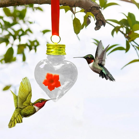 Wzzjkit Bird Feeders for Outdoors, Hummingbird Feeder Jar Bird Feeder Hanging Hummingbird Feeder Heart-shaped Bottle Bird Feeder, Bird Feeder