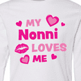 thumbnail image 4 of Inktastic Valentine's Day My Nonni Loves Me Hearts and Lips Long Sleeve Youth T-Shirt, 4 of 5