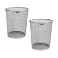 thumbnail image 6 of Mind Reader Mesh Trash Can, 16.65L (4.4 gal), Waste Paper Basket, Round, Office, Metal Mesh, 11.5"L x 11.5"W x 13.75"H, Set of 2, Silver, 6 of 8