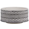 thumbnail image 1 of Urban Trends Collection 54915 Large Stoneware Wide Round Pot with Painted Black Embossed Lattice Chevron Design Body & Tapered Bottom, Washed Finish - White, 1 of 2