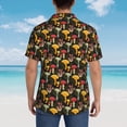 thumbnail image 4 of Honeii Mushrooms And Fern Stems Print Men’s Hawaiian Shirt,Classic Button-Down Short Sleeve Shirt, for Beach, Vacation, and Outdoor Activities,3X-Large, 4 of 7