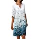 thumbnail image 1 of Moda para mujer Temperamento informal Jersey Media manga Estampado Casual Cintura suelta Vestido de falda media Fridja  qw5277, 1 of 3