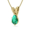 thumbnail image 5 of SuperJeweler 1/2 Carat Pear Shape Emerald Necklace in 14K Yellow Gold Over Sterling Silver, 18 inches for Women, 5 of 6