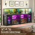 thumbnail image 6 of Aheaplus 55-75 Gallon Aquarium Stand with Power Outlets & LED Light, Reversible Fish Tank Stand with Cabinet for Fish Tank Accessories Storage, Heavy Duty Metal Frame, 880LBS Capacity, Black, 6 of 7