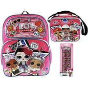 L.O.L. Surprise! Backpack and Insulated Lunch Tote PLUS 6 Pack of Pencils