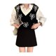 thumbnail image 4 of VISgogo - Chaleco de punto con cuello en V para mujer, diseño de flores a la moda, camisetas sin mangas apiladas VISgogo  moda, 4 of 9