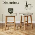 thumbnail image 2 of Yaheetech Set of 3 Farmhouse Counter Height Bar Stools, Padded Backless Seats, Beige, 2 of 8