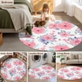 thumbnail image 5 of Round Rug 7Ft Washable Non-Slip, Pink Watercolor Floral Circle Area Rugs for Living Room Bedroom, Spring Flower Abstract Art Indoor Floor Mats Carpet Runner for Home Decor Aesthetic, 5 of 8