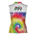 thumbnail image 3 of Custom Tie Dye Peace Love Golf Women Sleeveless Polo XS-4XL, 3 of 5