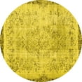 thumbnail image 1 of Ahgly Company Indoor Round Abstract Yellow Contemporary Area Rugs, 8' Round, 1 of 4