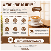 HiBREW H11 20Bar Espresso Machine - Powder/Pod Dual Use, Stainless Steel, Steam Wand