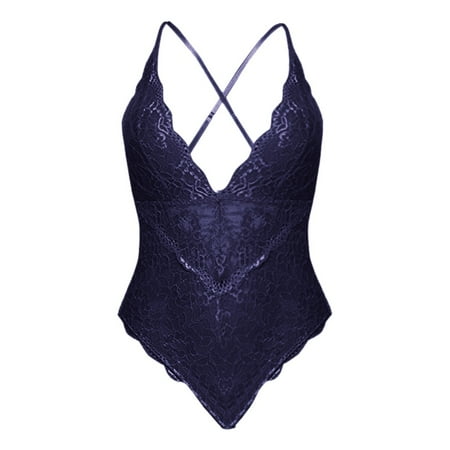 

KaLI_store Women s Lingerie Women s Cut Out Contrast Mesh Underwire Teddy Lingerie Bodysuit with Stockings