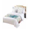 thumbnail image 6 of Bed Runner Scarf King Size, Teal Christmas Stain Bed Runners & Scarves for Foot of Beds, Xmas Snowman Truck Tree Balls Decorative Bedding Runner Scarf for Hotel Home Bedroom, 6 of 6