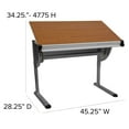 thumbnail image 4 of Emma + Oliver Adjustable Drawing and Drafting Table with Pewter Frame, 4 of 7