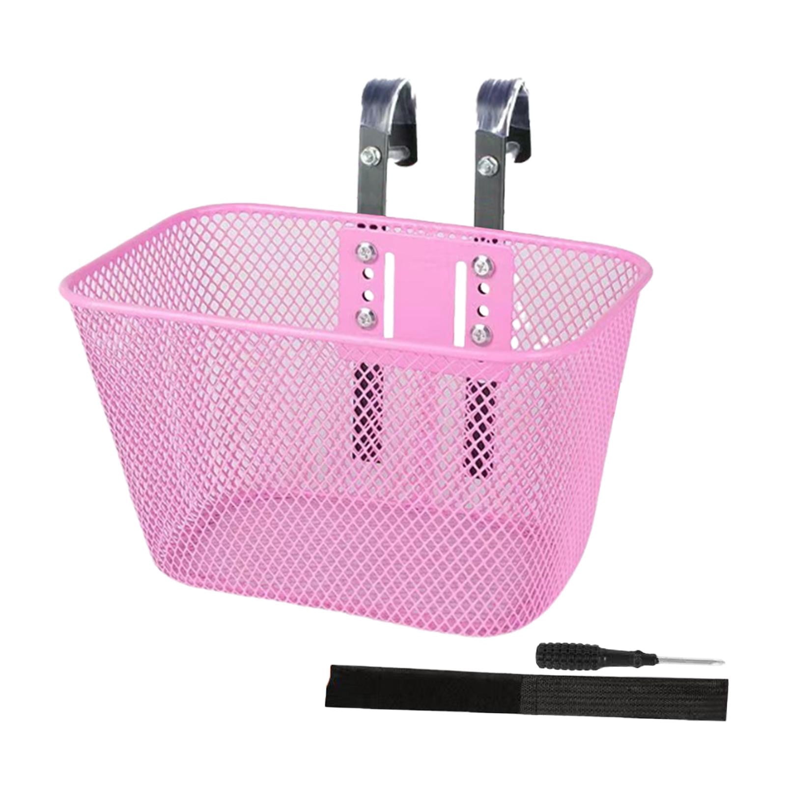 Kids Bike Basket Children Bicycle Basket Front Storage Sturdy Metal Construction for Boys and Girls Tricycles