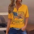 thumbnail image 7 of Mifsaly Independence Day Tops for Women 4Th Of July Cotton T-Shirt Henley V Neck Button Closure Short Sleeve Shirt Patriotic Stars and Stripes Print Loose Fit Flowy Top M, 7 of 7