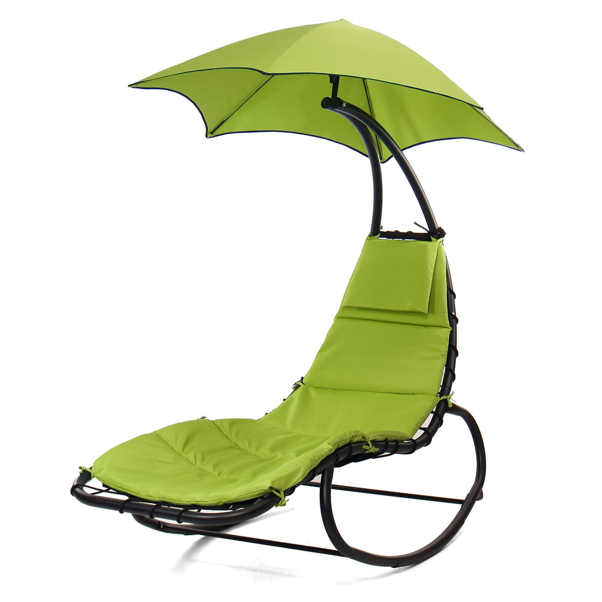 Hanging Chaise Lounge Chair Outdoor Hammock Sun Canopy Arc ...