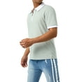 thumbnail image 4 of Men's Short Sleeve Polo Shirts Quarter-Zip Casual Slim Fit Lapel Neck Contrast Color Basic Designed Shirts, 4 of 9