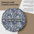 thumbnail image 3 of Vargottam 55 Inch Papasan Cushion Cover - Waterproof Outdoor Slipcover with 8 Ties & Side Zipper - Replacement Cover Only - Tropical Theme, 3 of 7
