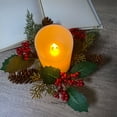 thumbnail image 4 of Christmas Candle Ring Wreath, Artificial Red Berry Pinecones Pillar Candle Holder, Wreaths for Christmas Party Home Table Centerpieces Decoration(Red), 4 of 7