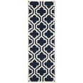thumbnail image 3 of SAFAVIEH Chatham Henry Geometric Quatrefoil Wool Area Rug, Dark Blue/Ivory, 5' x 5' Square, 3 of 10