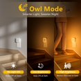 thumbnail image 3 of 2 Pack Plug in Night Light with Motion Sensor & Dusk to Dawn Sensor, 3 Sensor Modes, Dimmable Night Lights Plug into Wall, Auto ON/Off, Amber Nightlight for Kids, Bathroom, Bedroom, Stairs, 3 of 5