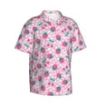 thumbnail image 3 of Xecao Cherry Strawberry print Hawaiian shirt - a stylish short-sleeve button-down for men, perfect for casual beach and tropical outings., 3 of 9