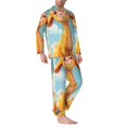 thumbnail image 2 of Hirioo Happy Goat In Meadow for Men's Pajama Sets 2 Piece Pjs Men's Long-Sleeved Pajama Set Button Down Sleepwear,S-XXL-X-Large, 2 of 7