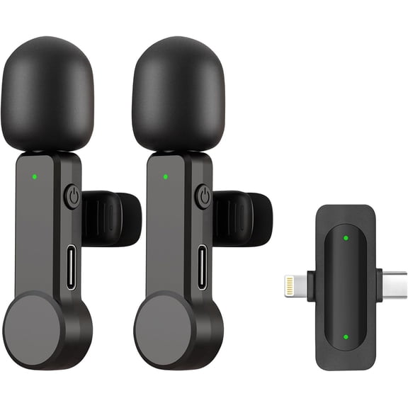 Greatstyler Wireless Mini Professional Lavalier Microphone for iPhone, iPad, Video Recording, Black, 7 Hour Battery