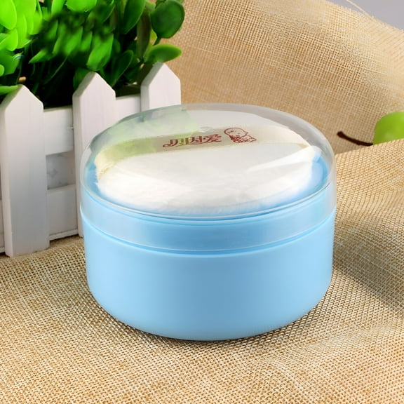 LAMIRO Powder Puff 2 Set After-Bath Powder Puff Box Empty Body Powder Container with Bath Powder Puffs and Sifter for Home and Travel