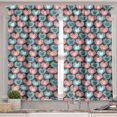 thumbnail image 2 of Ambesonne Cat Valance & Curtain, Kitten Portrait Heart, 55"x36", Sea Green Pale Pink, 2 of 6