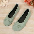 thumbnail image 4 of Xfvqtps Womens Casual Wedge Shoes Comfortable Slip on with Cushioned Insole Lightweight Breathable Solid Color Flats for Work Walking Daily Wear Green, 4 of 9