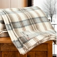 thumbnail image 2 of Tahoe Heavyweight Oversized Washable French Wool Plaid Twin Blanket, Deer, 2 of 9