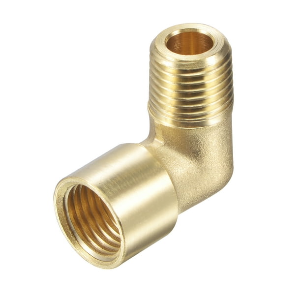 Uxcell 1/4 NPT Male to 1/4 NPT Female Thread Brass Hose Fitting Elbow Right  Angle