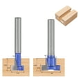 thumbnail image 2 of Uxcell 7/16" 5/8" Dia 6mm Shank Keyhole T-Slot Router Bit Set with 1/2" to 6mm Router Collet Adapter, 2 of 5