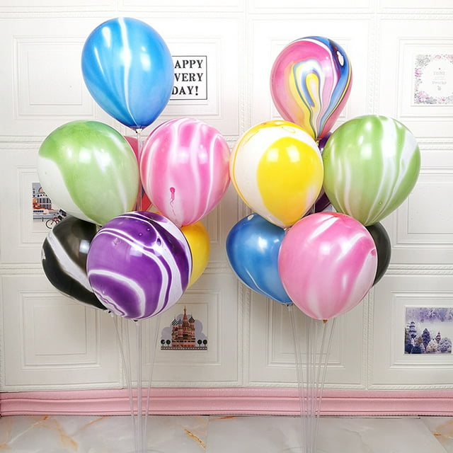 YAOMOBB Wedding Party Balloon Agate Pattern Latex Balloon Set Thicker Festival Props for Birthday Party