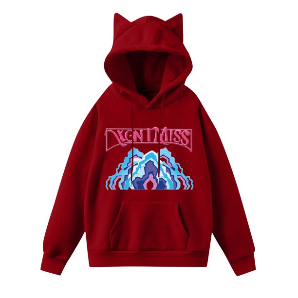Pop cazadora para niña Demon Hunters Women's Fashion Cat-Ear Crop Top Hooded Sweatshirt (Red)
