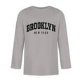 thumbnail image 3 of LUOGENLI T-shirts pour Homme pour Hommes Hommes Manches 3/4 Lettre Nom de Ville T-shirts Confortable Col Ras du Cou Couleur Unie Coupe Tee Shirt Hauts Hommes T-shirts Amusants T-shirts Graphiques Pâques Gris TTG, 3 of 4
