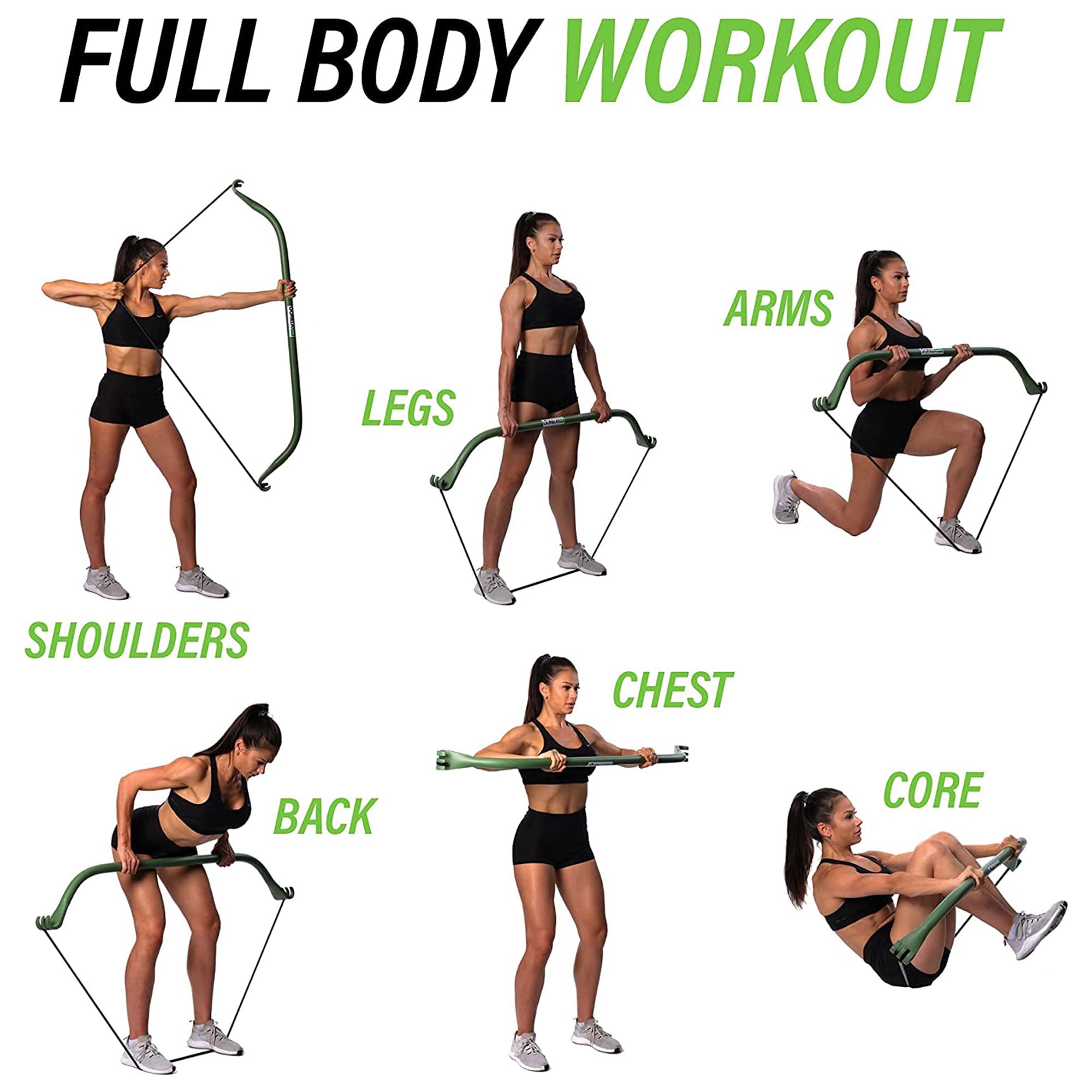 Travel Gorilla Bow Portable Home Gym System, Strength Training Equipment 100 Plus Quality Workouts, All in One Exercise Equipment for Travel, Home Gym & Outdoor Workouts