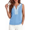 thumbnail image 6 of PRETTYGARDEN Womens Tank Tops Summer Causal V Neck Sleeveless Shirts Floral Print Embroidered Beach Vacation Boho Top, 6 of 7