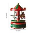 thumbnail image 3 of Aixig Christmas Musical Carousel Carousel Horse Home Decoration 6.3inch (Green), 3 of 6